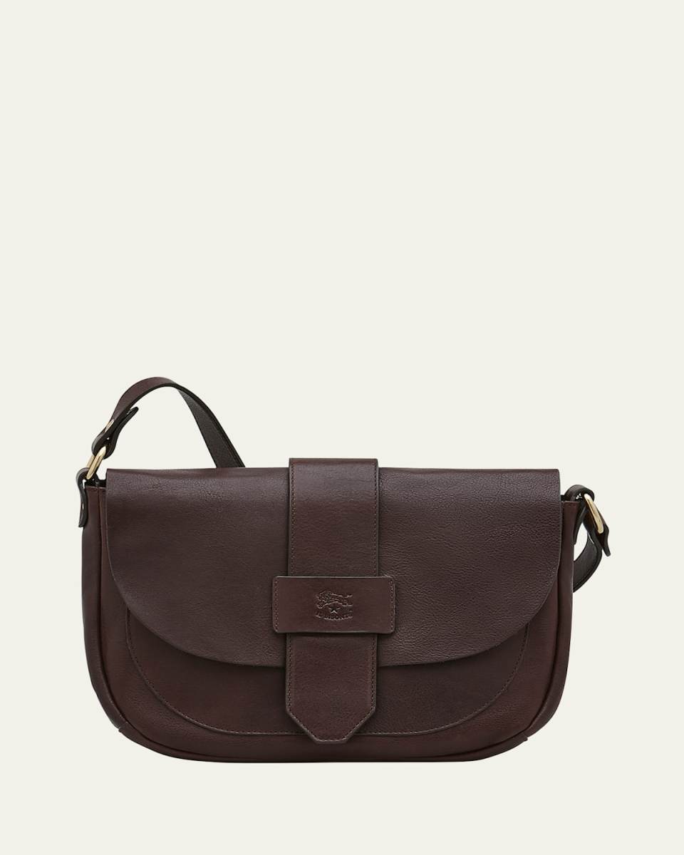 Alloro Saddle Vachetta Leather Crossbody Bag
